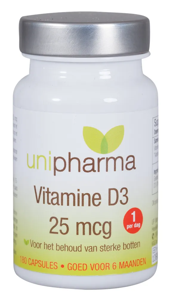 Unipharma Vitamine D3 25mcg Capsules (180 capsules)