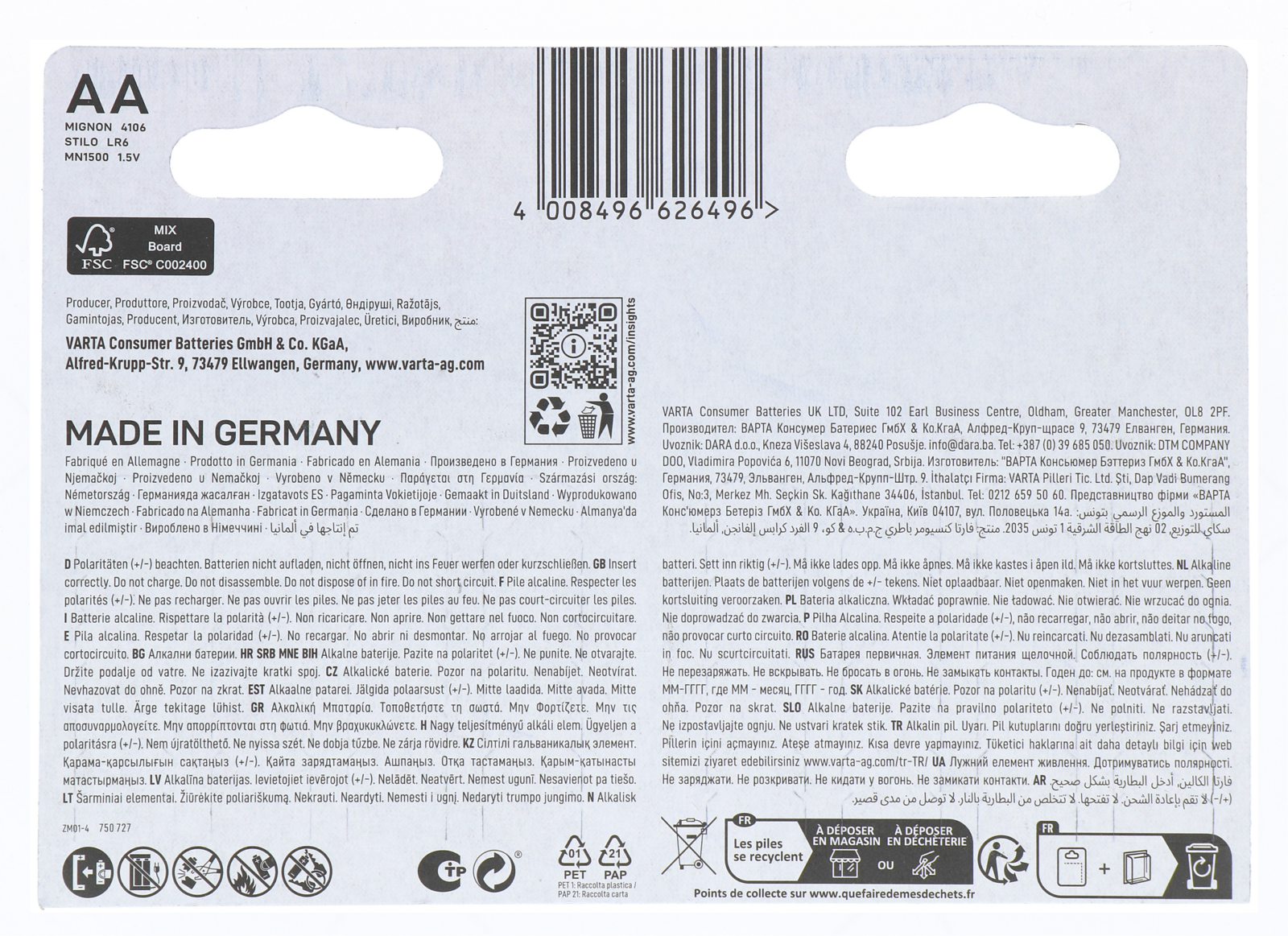 Varta Energy Aa Batterijen (8 stuks)