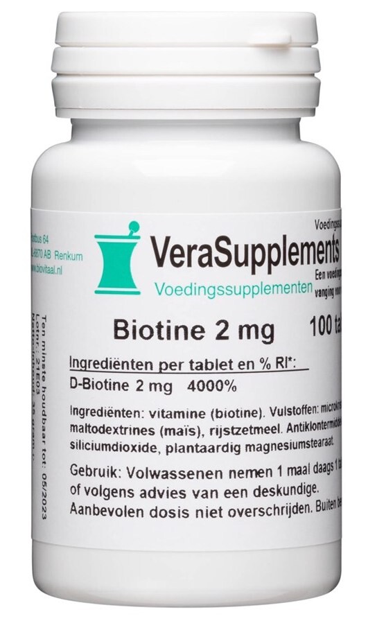 Verasupplements Biotine 2 Mg Tabletten (100 tabletten)