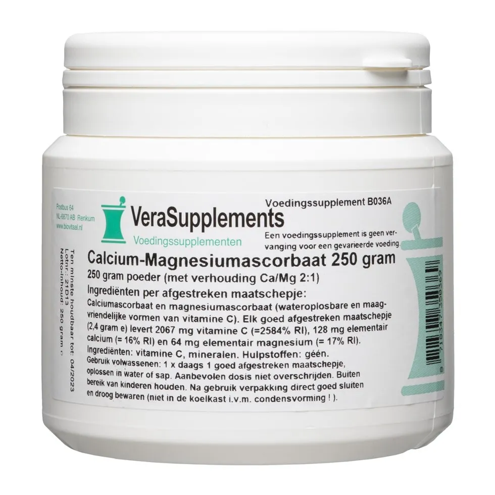Verasupplements Calcium-magnesiumascorbaat Poeder (250 gr)
