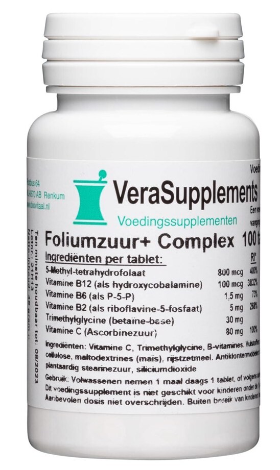 Verasupplements Foliumzuur+ Complex Tabletten (100 tabletten)