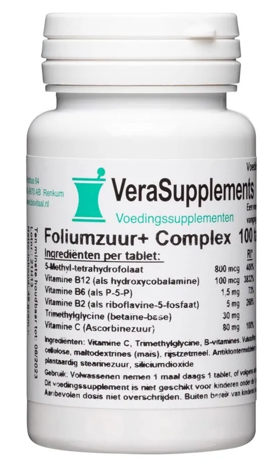 Verasupplements Foliumzuur+ Complex Tabletten (100 tabletten)