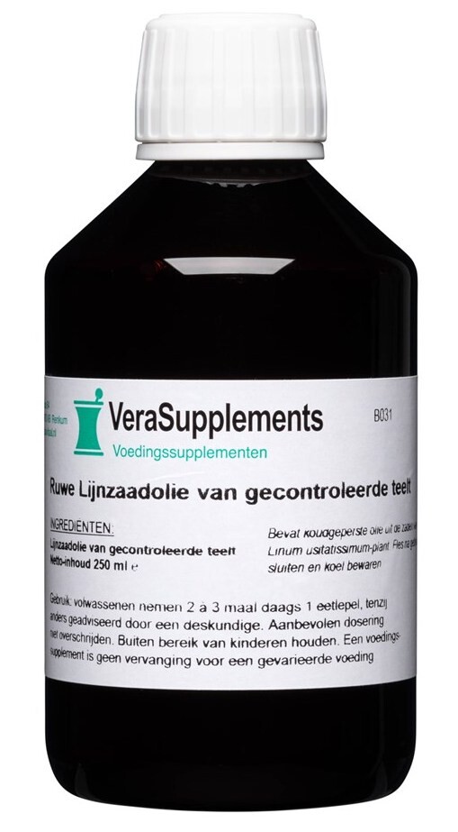 Verasupplements Ruwe Lijnzaadolie (250 ml)