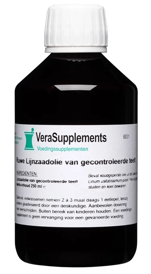 Verasupplements Ruwe Lijnzaadolie (250 ml)
