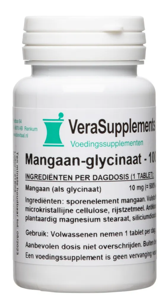Verasupplements Mangaan Glycinaat Tabletten (100 tabletten)