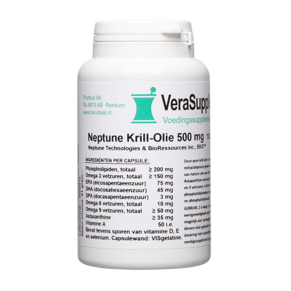 Verasupplements Neptune Krill-olie 500 Mg Capsules (100 capsules)