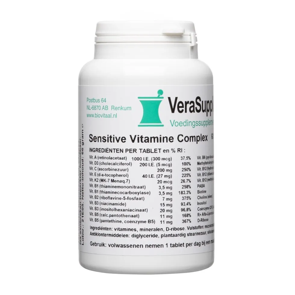Verasupplements Sensitive Vitamine Complex Tabletten (60 tabletten)