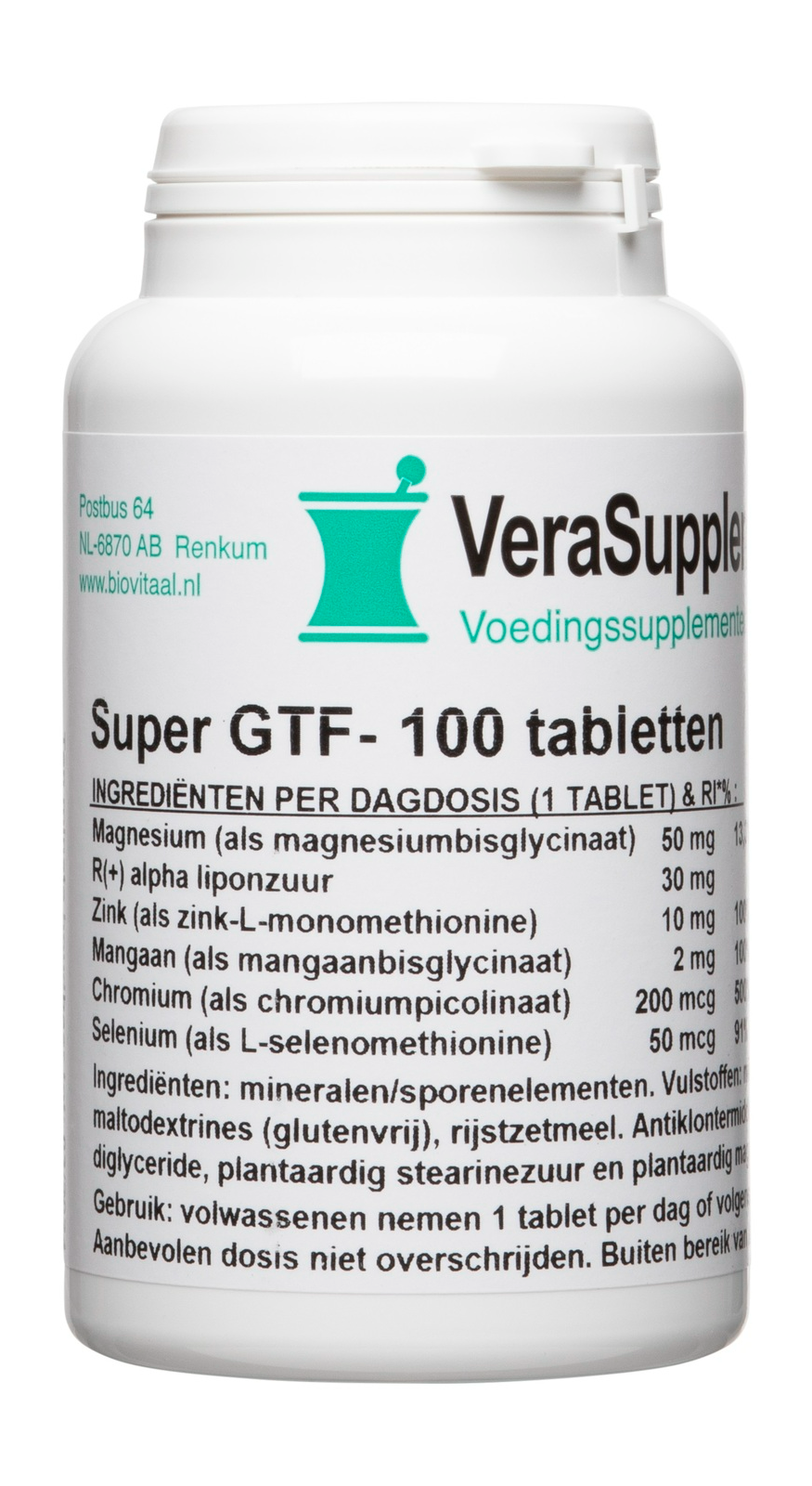 Verasupplements Super Gtf Complex Tabletten (100 tabletten)