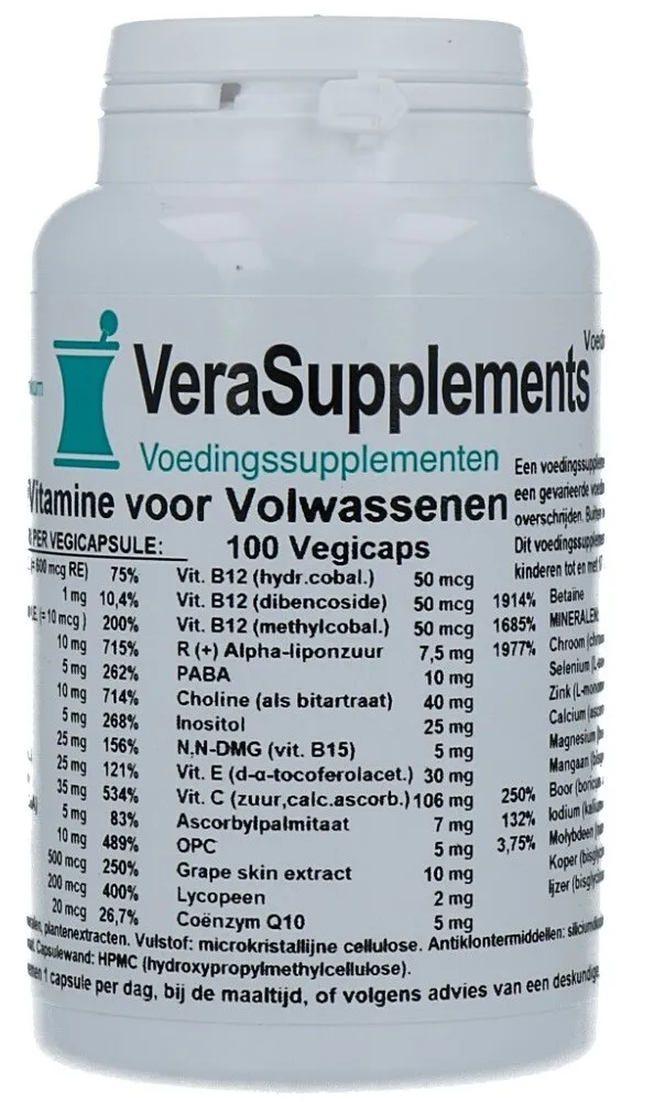 Verasupplements Super Multi Volwassenen Capsules (100 vegetarische capsules)