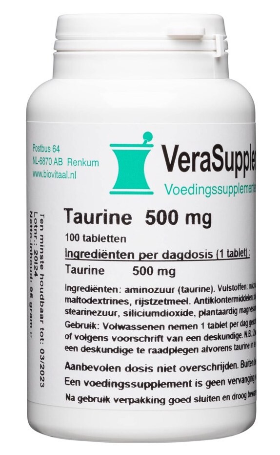 Verasupplements Taurine 500mg Tabletten (100 tabletten)
