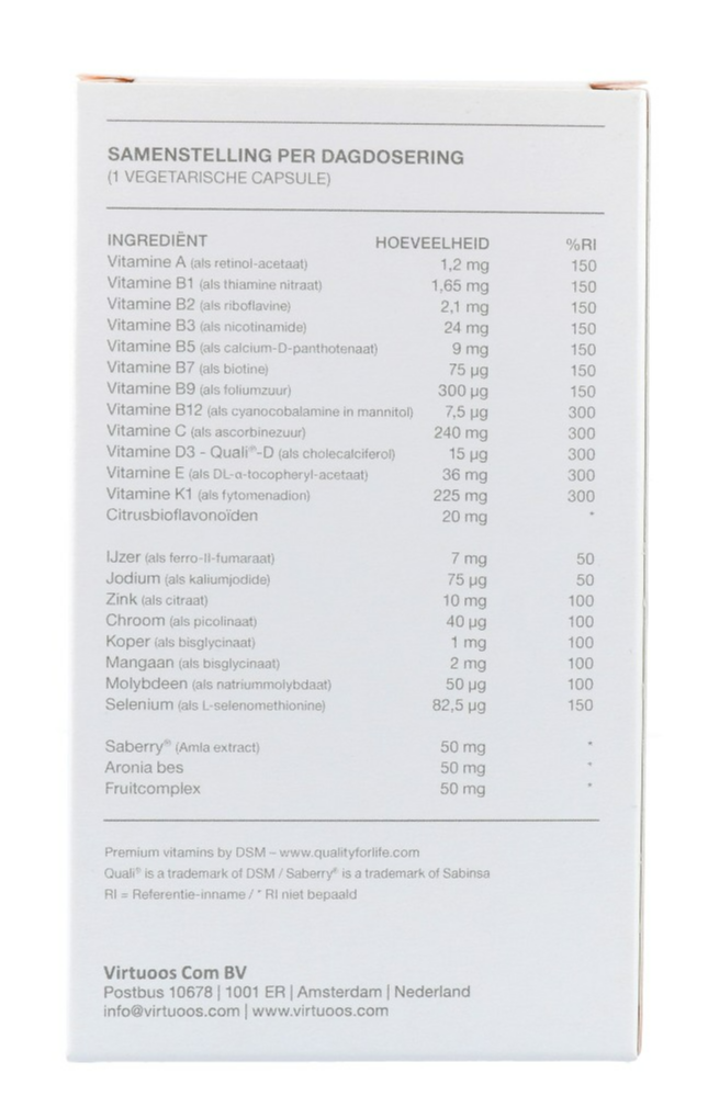 Virtuoos Multi Oxidant Control Gold Capsules (90 vegetarische capsules) - image 4