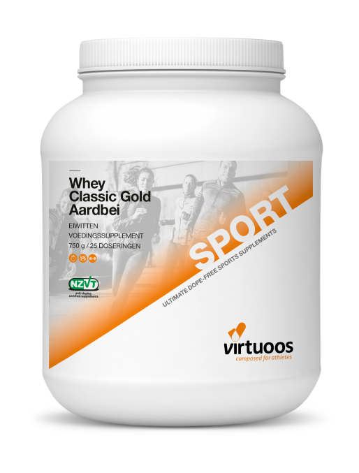 Virtuoos Whey Classic Gold Aardbei (750 gr)
