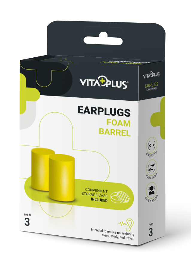 Vitaplus Earplugs Foam Barrel (3 paar)