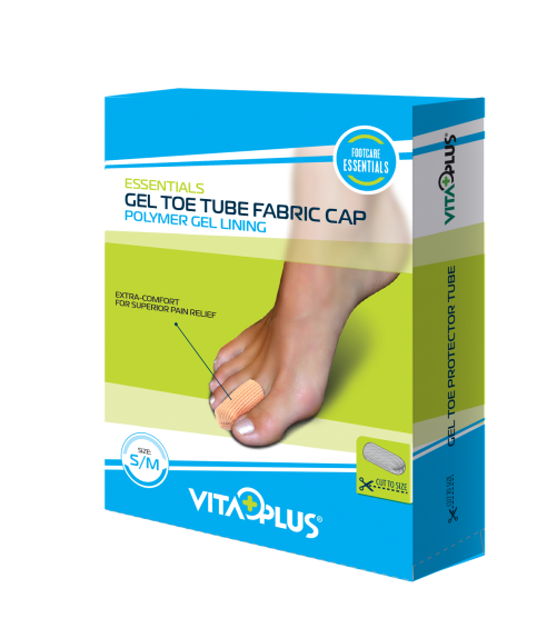 Vitaplus Essentials Gel Toe Tube Fabric Cap Maat M/l (1 stuk)