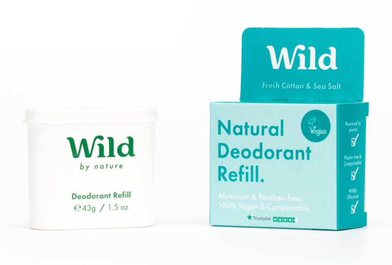 Wild Deodorant - Fresh Cotton/sea Salt - Navulling (40 gr)