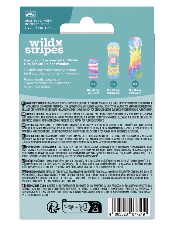Wild Stripes Pleister Waterproof Rainbow (20 stuks)