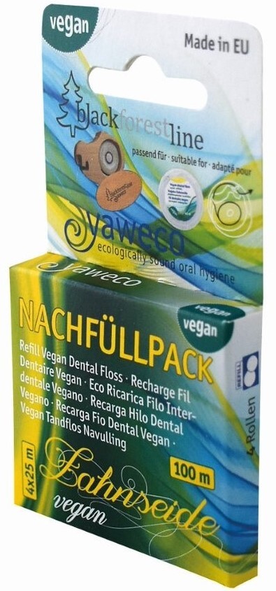Yaweco Vegan Dental Floss Waxed Navulling (4 stuks)