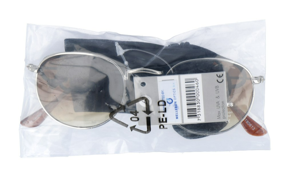 Melleson Optics Melleson Zonnebril rond Zilver (1 stuk)