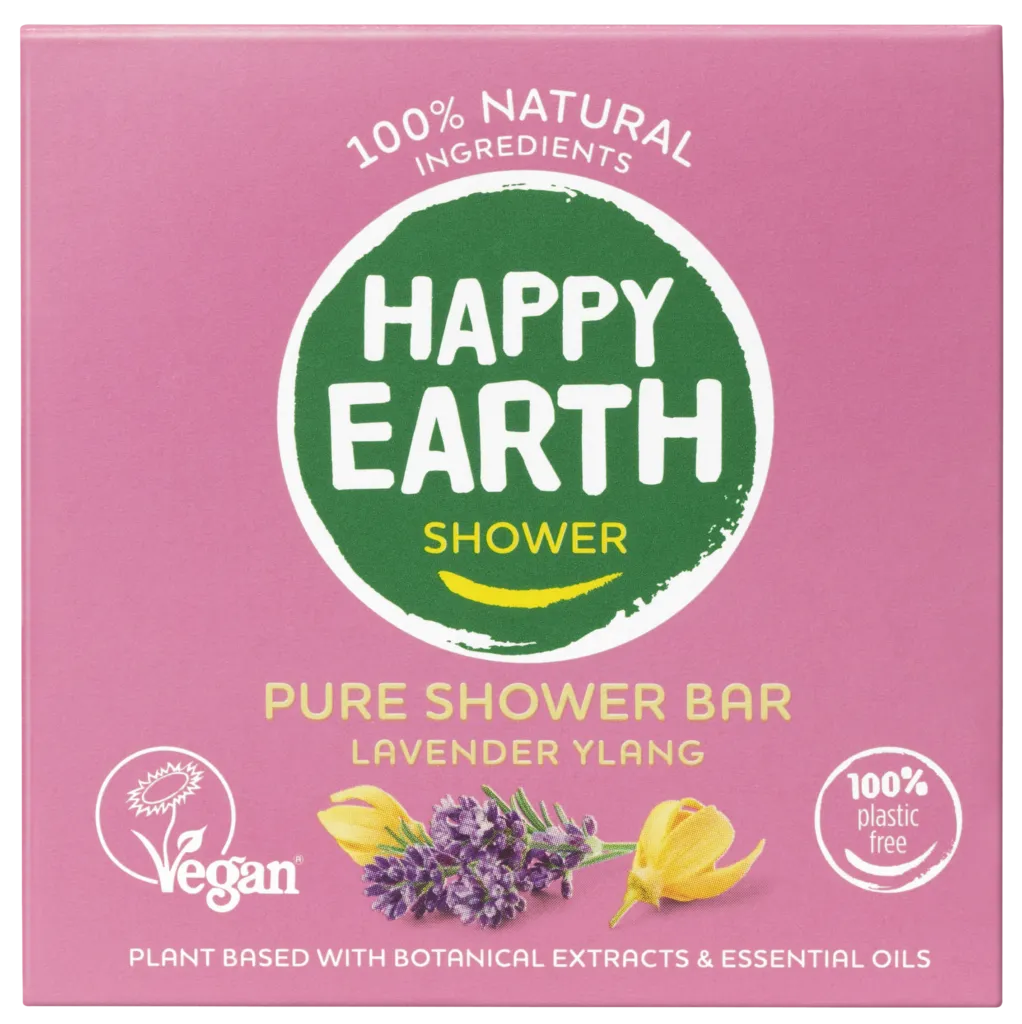 Happy Earth Showerbar Lavender Ylang (90 gr)