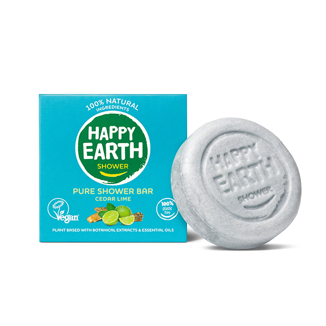 Happy Earth Shower Bar Cedar Lime (90 gr)