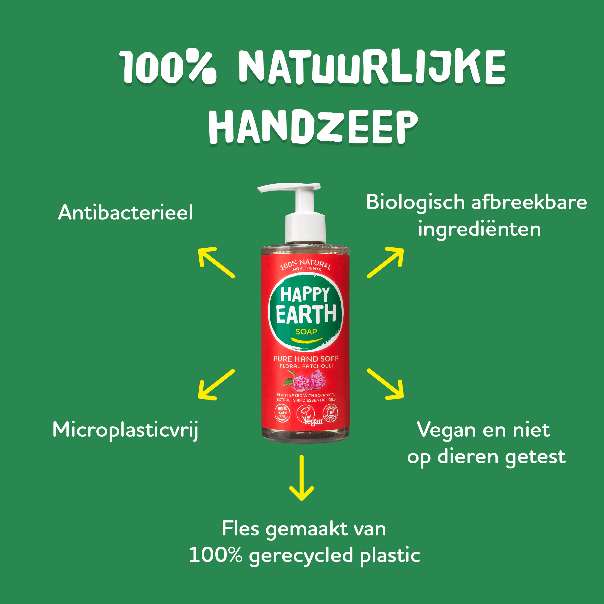 Happy Earth Handzeep Floral Patchouli (300 ml) - image 2