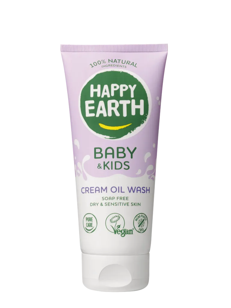 Happy Earth Wasgel creme olie baby & kids (200 ml)