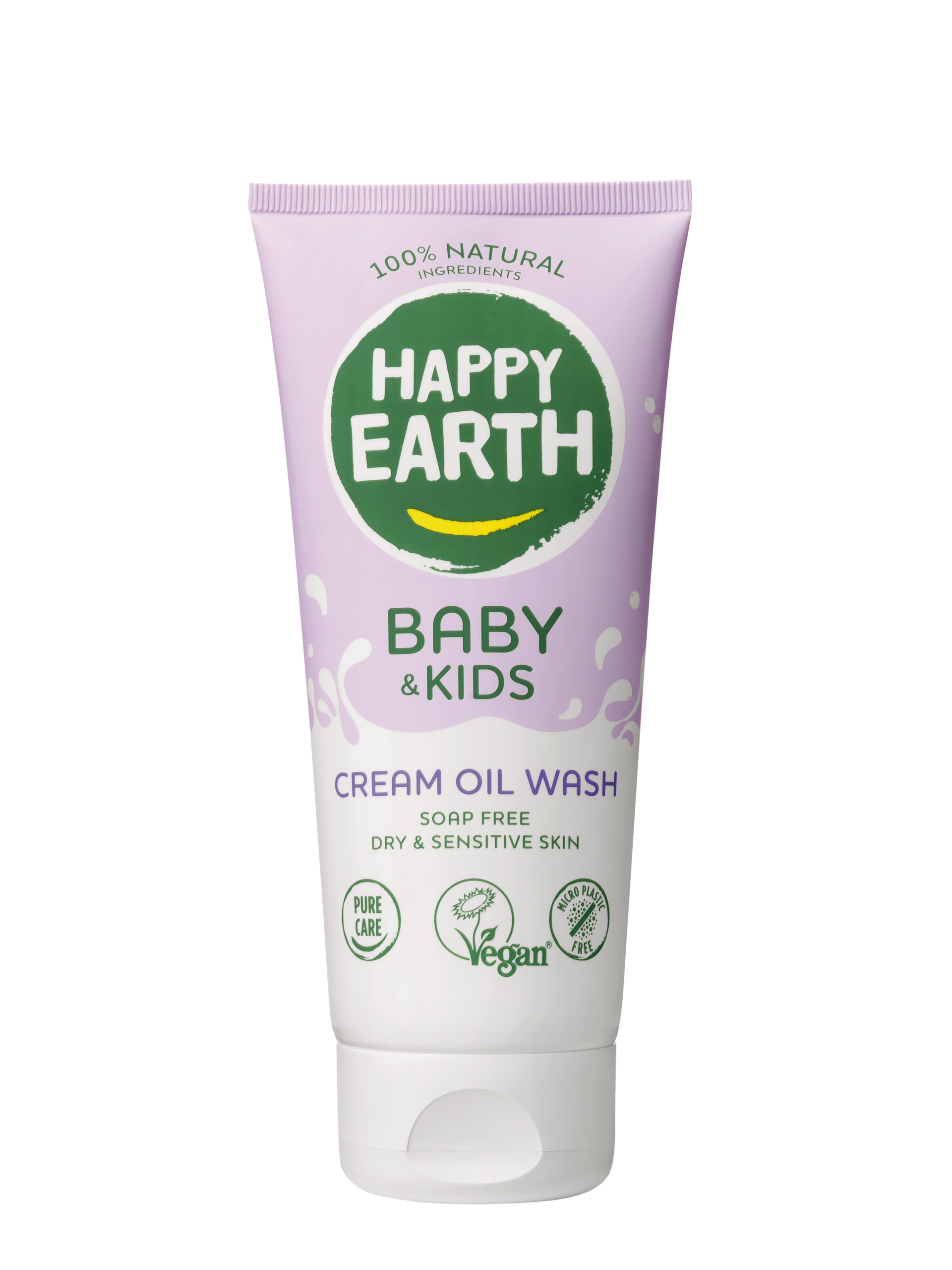 Happy Earth Wasgel creme olie baby & kids (200 ml)
