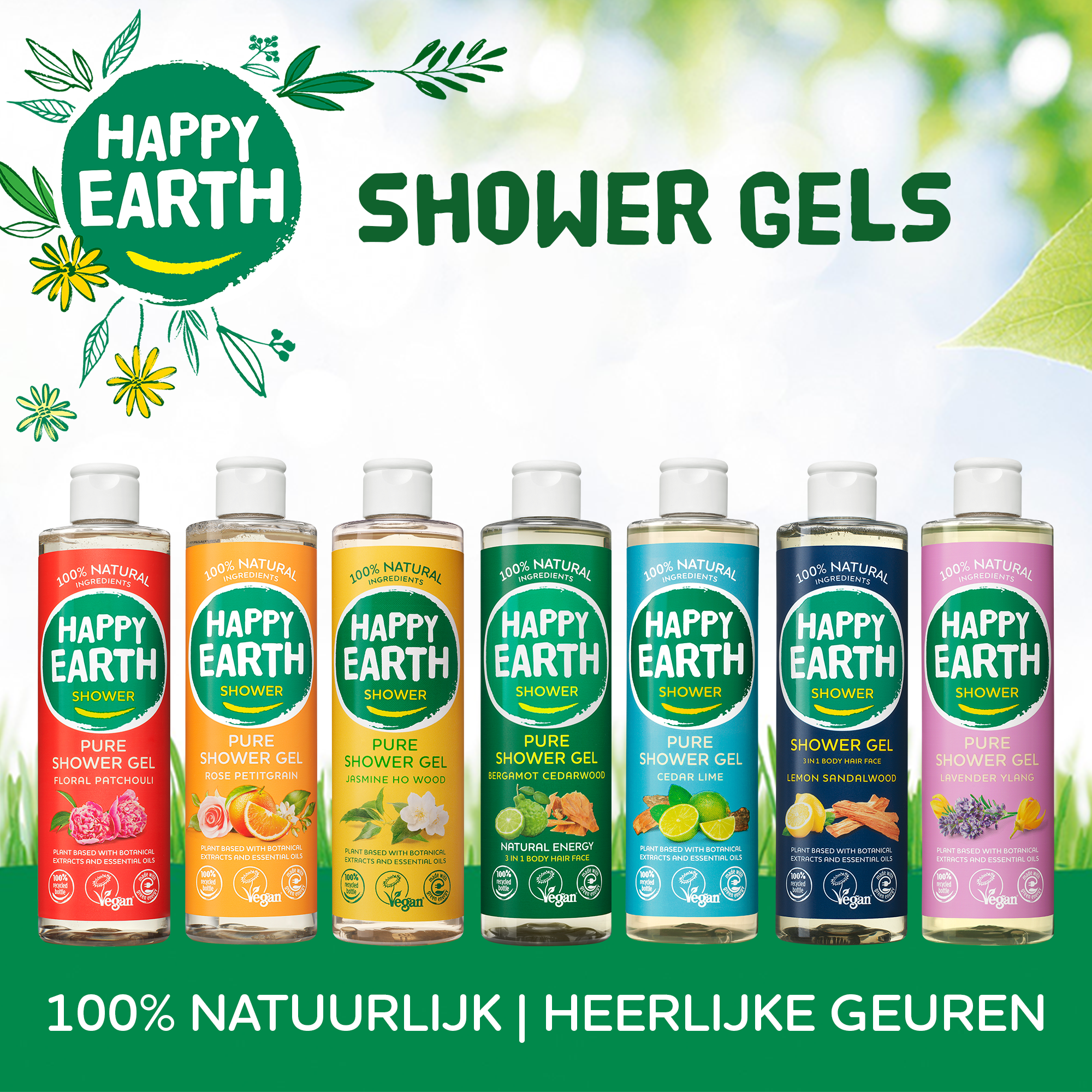 Happy Earth Pure showergel floral patchouli (300 ml) - image 6