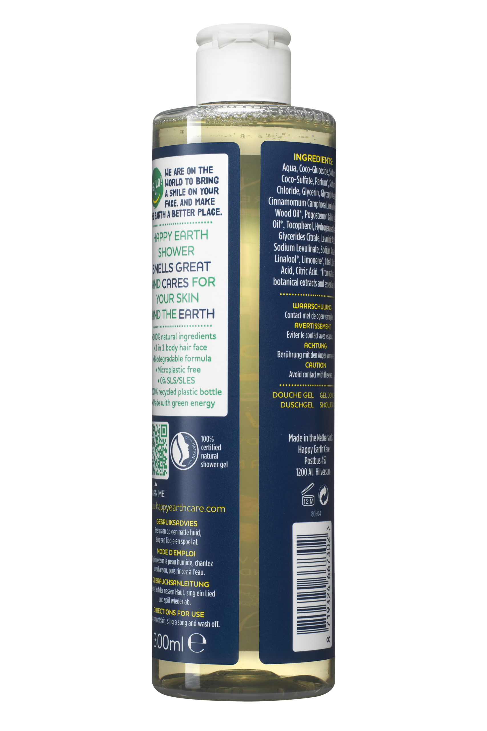 Happy Earth Pure showergel men protect (300 ml)