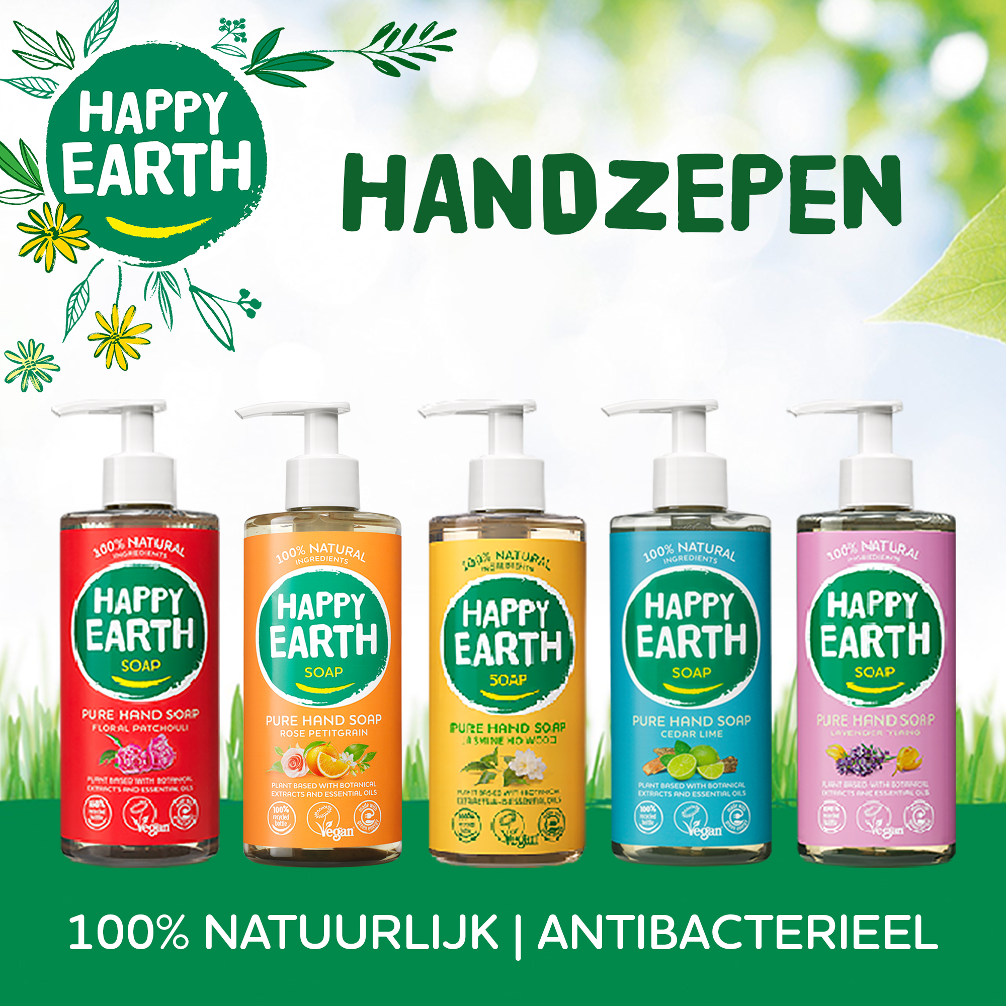 Happy Earth Pure Hand Soap Cedar Lime (300 ml) - image 5