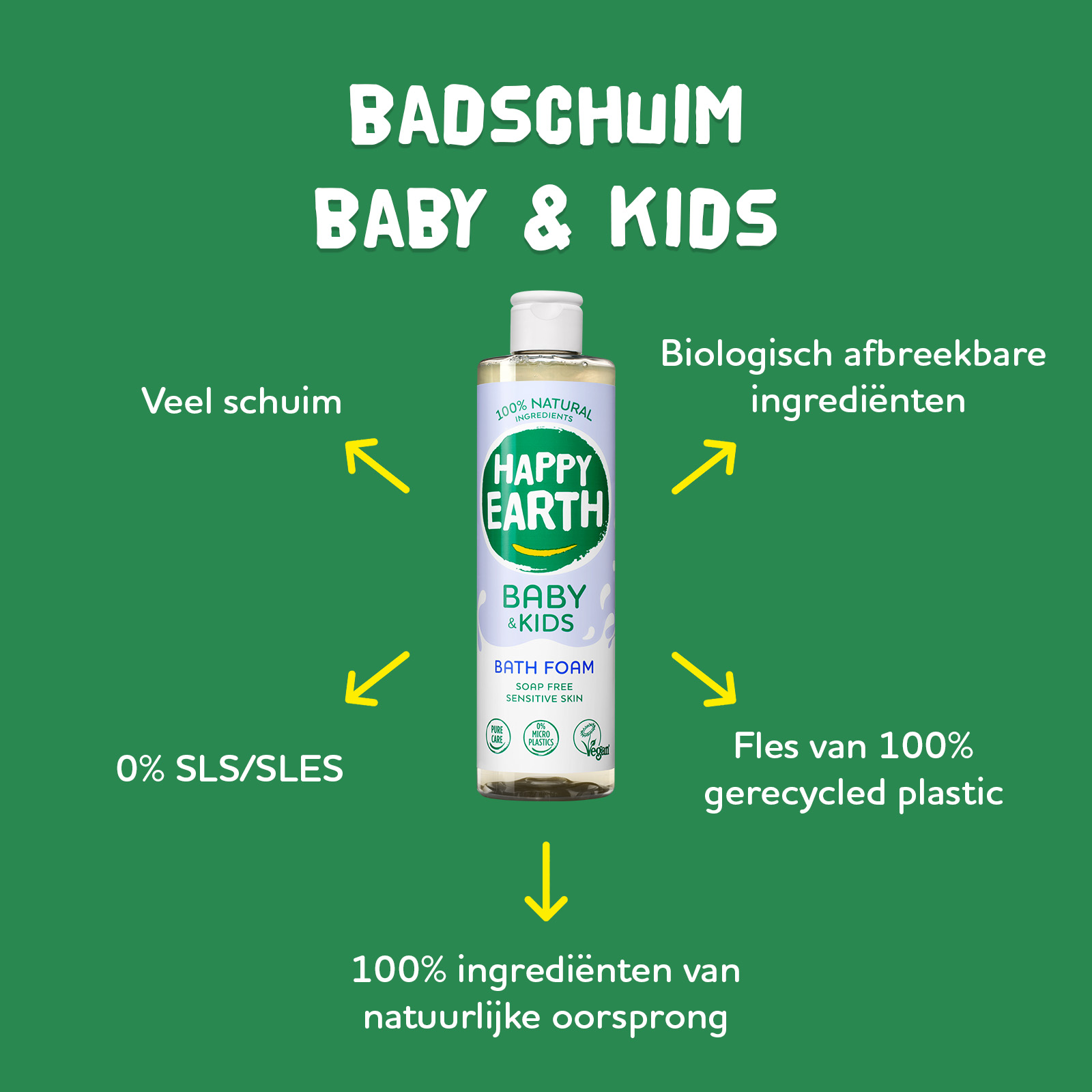 Happy Earth Badschuim Voor Baby En Kids (300 ml) - image 2