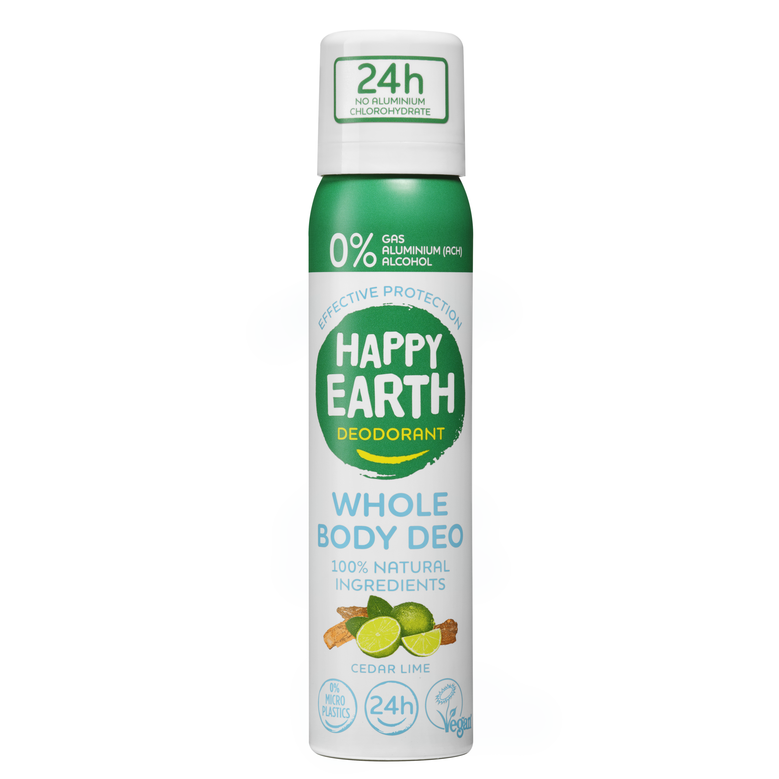 Happy Earth 100% Natural Whole Body Deo Spray Cedar & Lime (100 ml)