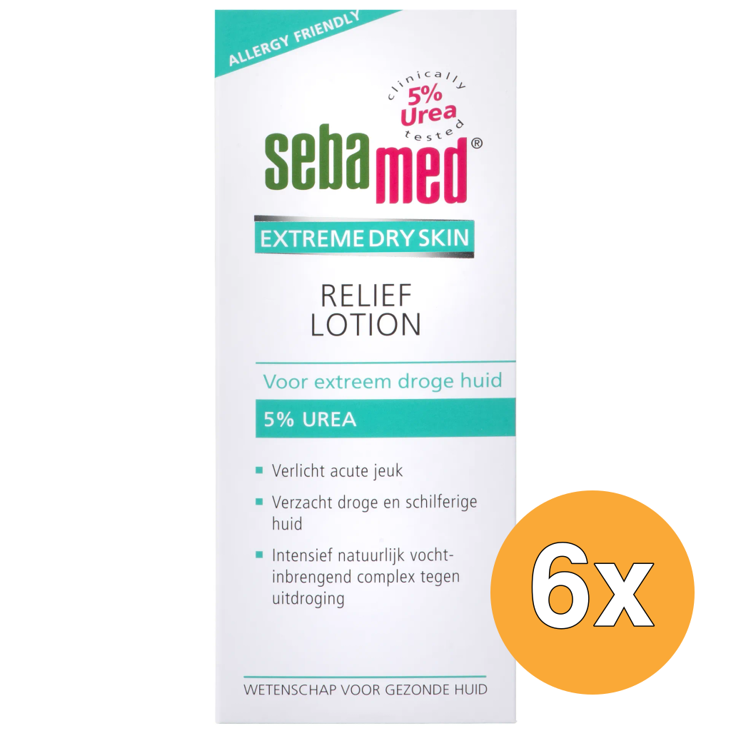 6x Sebamed Extreme dry urea relief lotion 5% (200 ml)