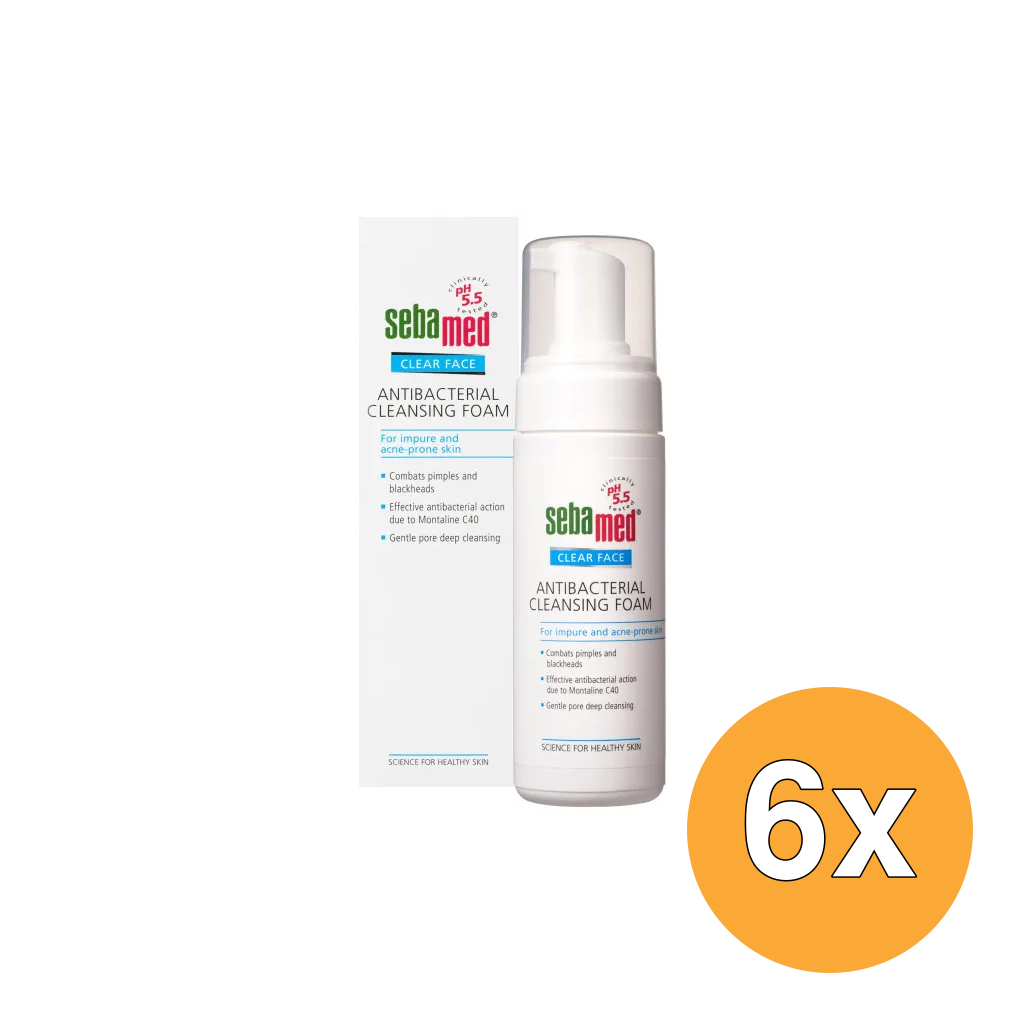 6x Sebamed Anti-Bacterial Cleansing Foam (150 ml)