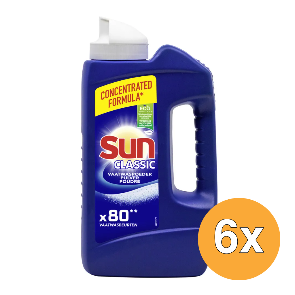 6x Sun Vaatwaspoeder normaal (1368 gr)