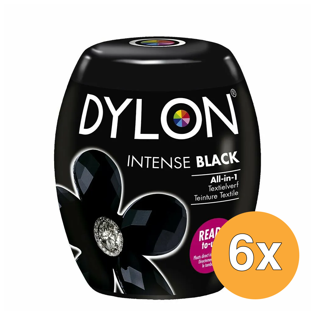 6x Dylon Pod Black Intense (350 gr)