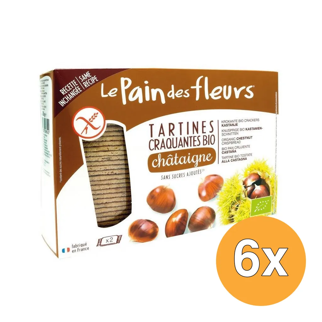 6x Le Pain Des Fleurs Tamme Kastanje Crackers Bio (300 gr)
