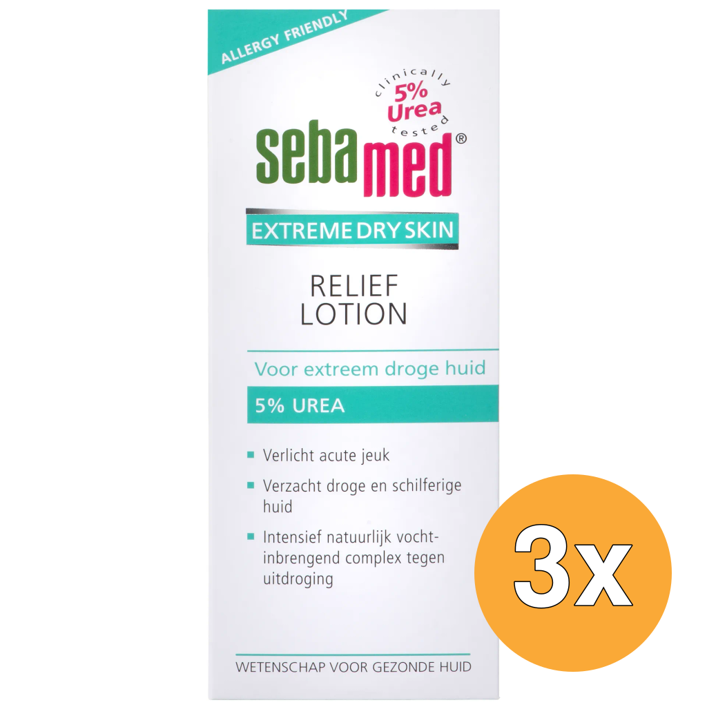 3x Sebamed Extreme dry urea relief lotion 5% (200 ml)