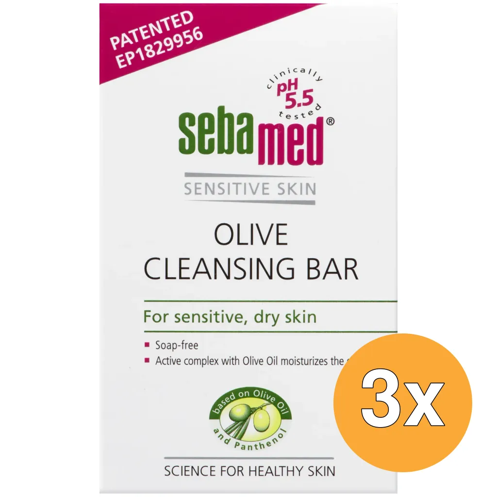 3x Sebamed Zeepvrije Wastablet Olijf (150 gr)