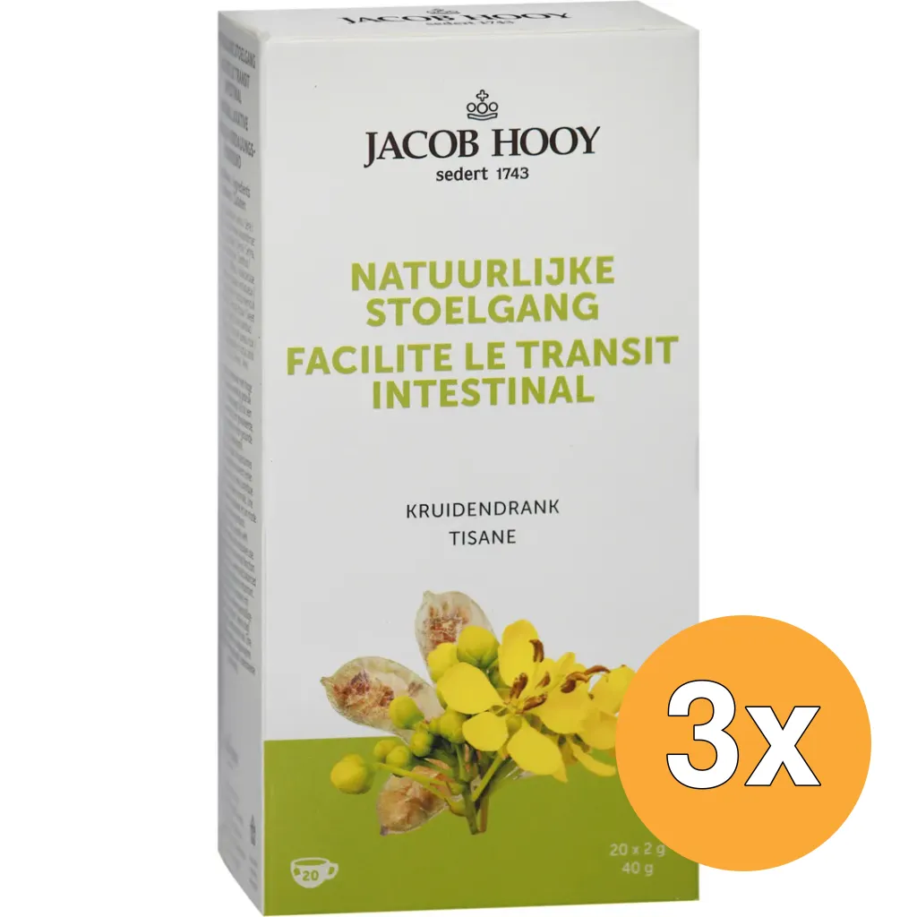 3x Jacob Hooy Natuurlijke Stoelgangsthee (20 stuks)