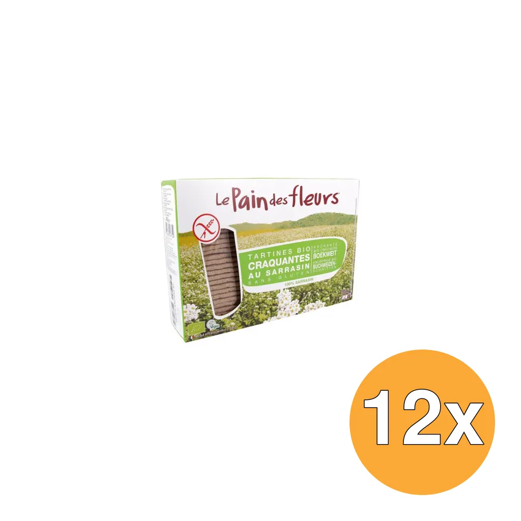 12x Le Pain Des Fleurs Boekweit Crackers Bio (300 gr)