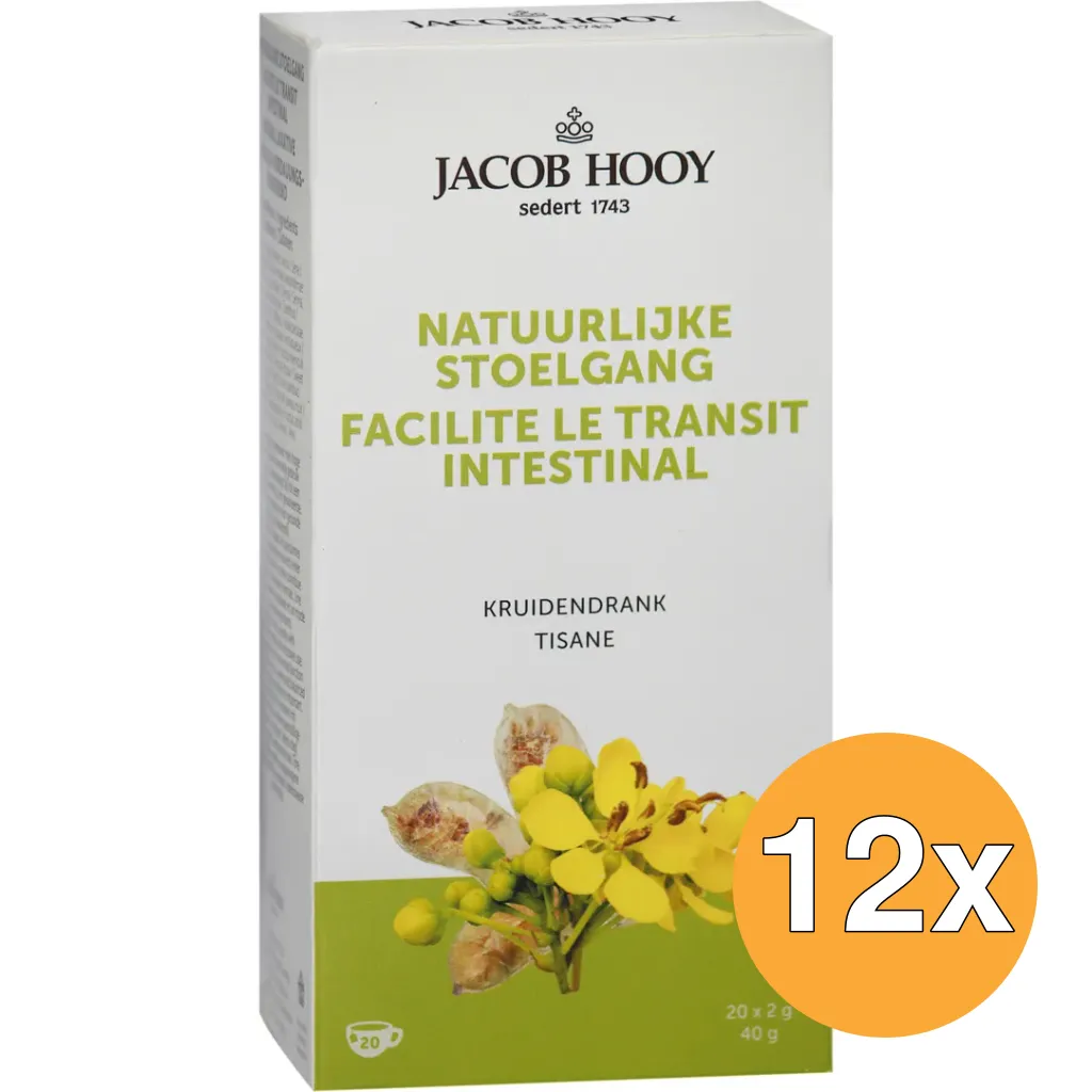 12x Jacob Hooy Natuurlijke Stoelgangsthee (20 stuks)
