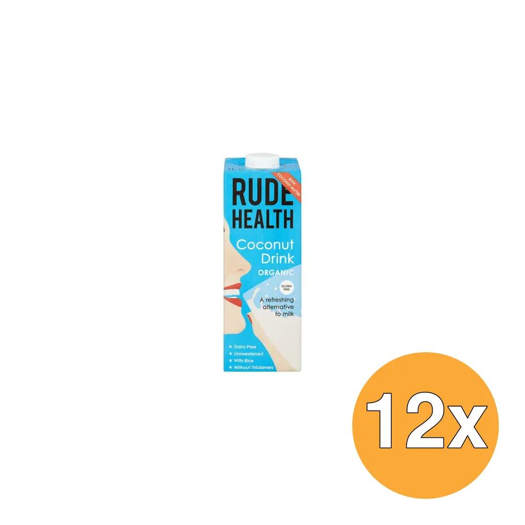 12x Rude Health Kokosdrank Bio (1000 ml)