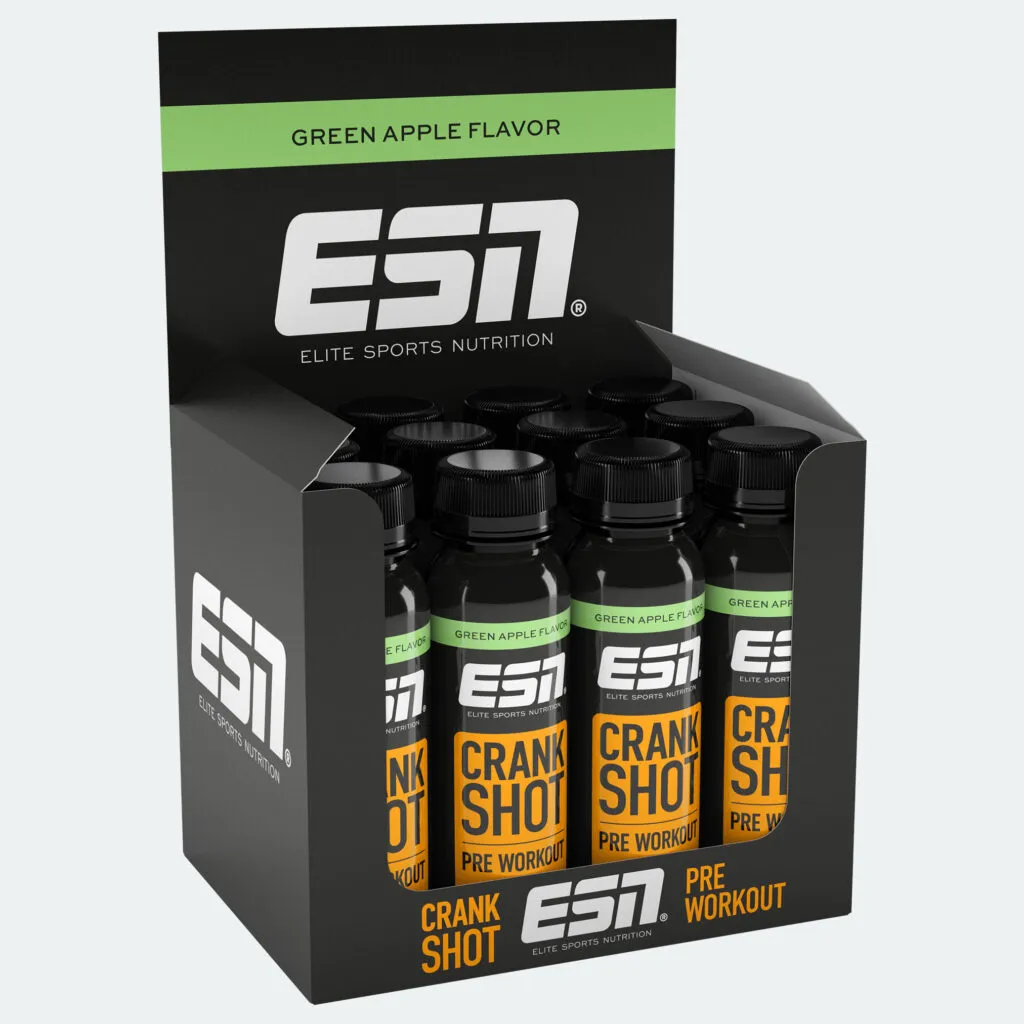 ESN PRE WORKOUT Shot Green Apple (with caffeine) (12 x 95 ml)