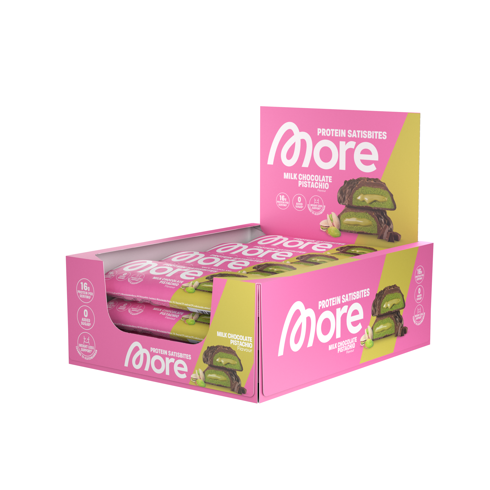 MORE Protein Satsibite Bar Milk Chocolate Pistacchio (12 x 2 x 25)
