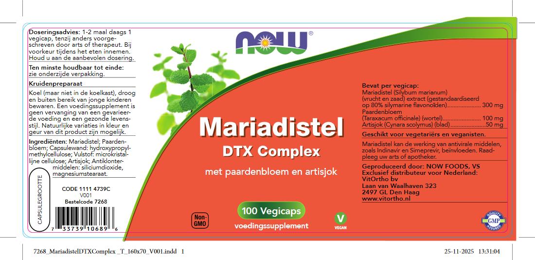 Now Mariadistel DTX Complex (100 vega capsules)