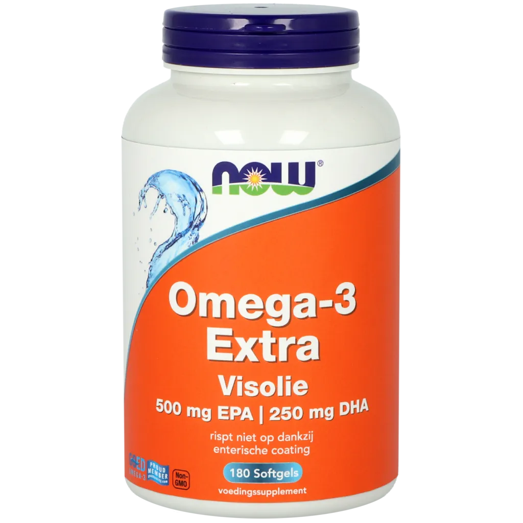 Now Omega-3 Extra Visolie 500 mg EPA 250 mg DHA (180 softgels)