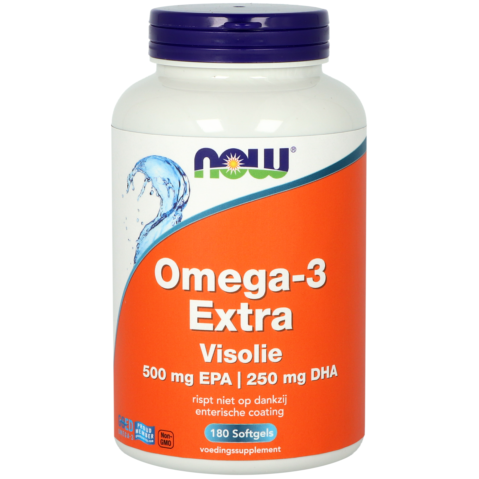 Now Omega-3 Extra Visolie 500 mg EPA 250 mg DHA (180 softgels)