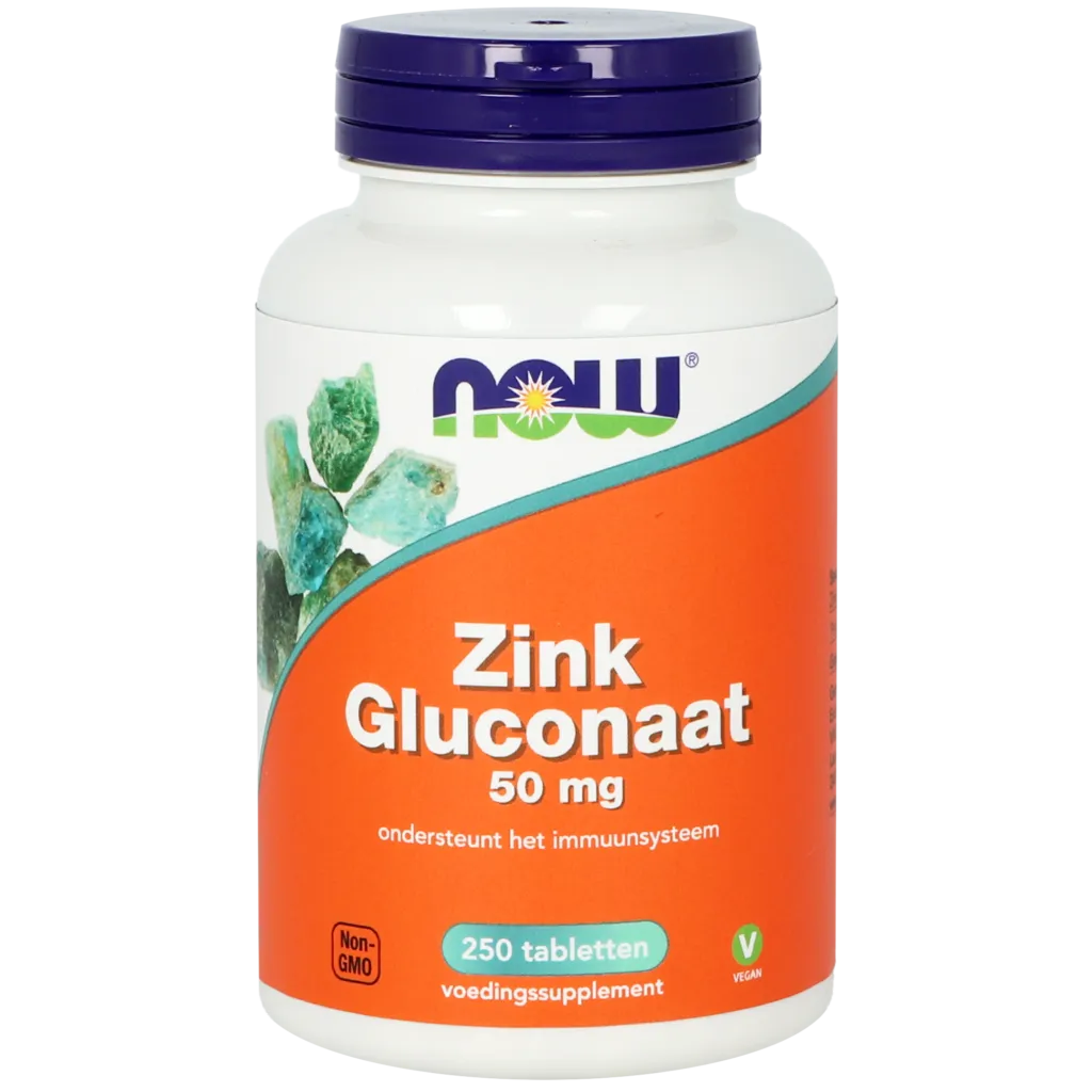 Now Zink Gluconaat 50 mg (250 tabletten)
