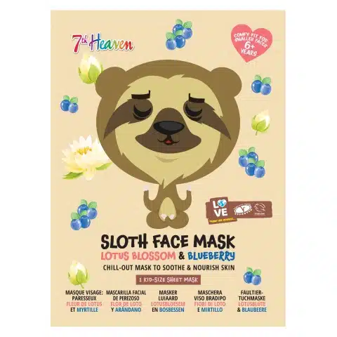 7Th Heaven Sloth Face Mask Lotus Blossom & Blueberry (1  stuk)
